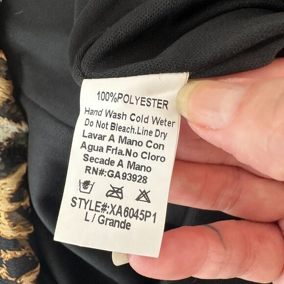 Xtaren Cheetah Print Strappy Hi-Low Open Side Sweetheart Neck Zip Back Dress S - Picture 9 of 14